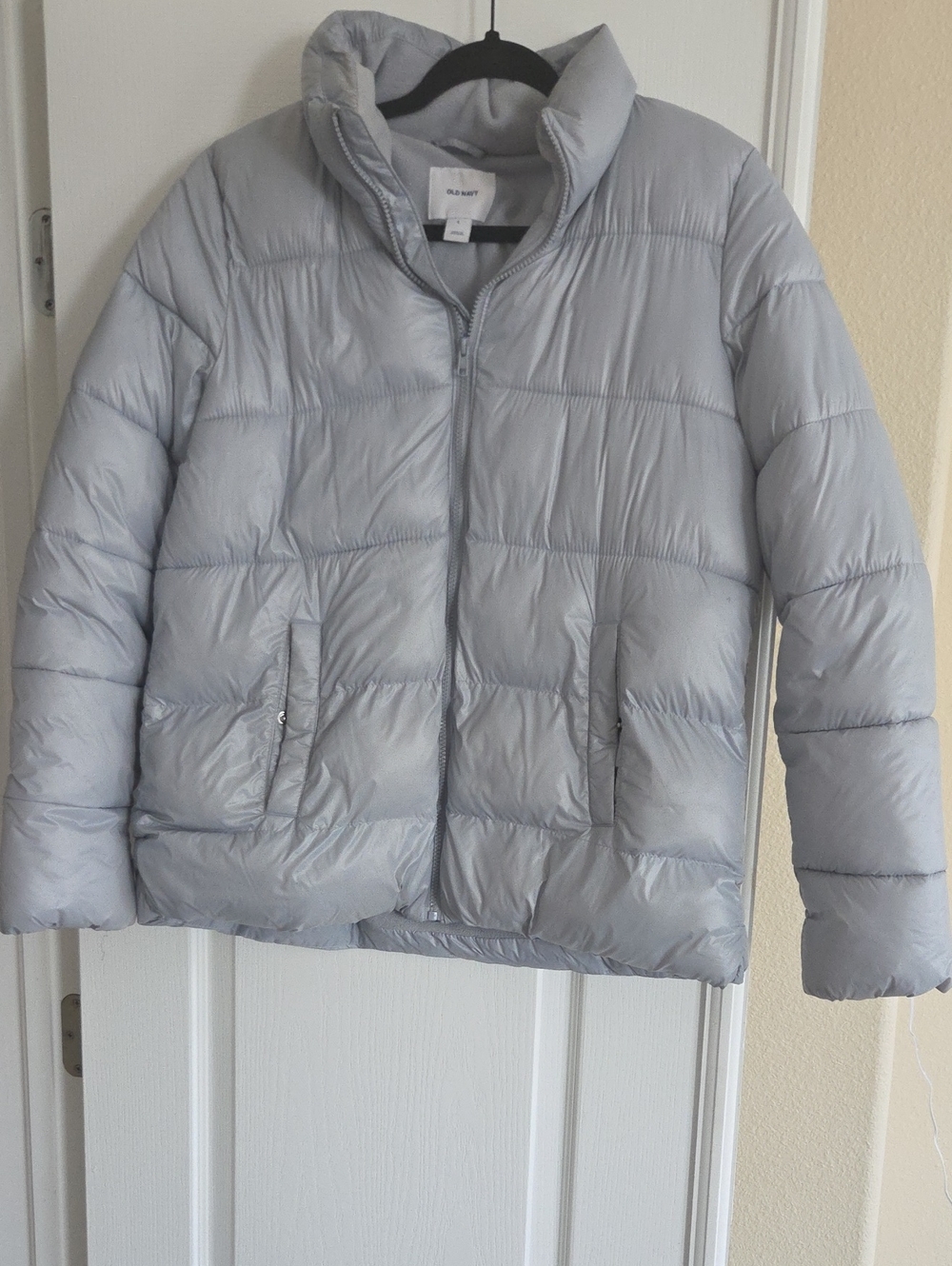 Old Navy Silver-Gray Quilted Puffer Jacket